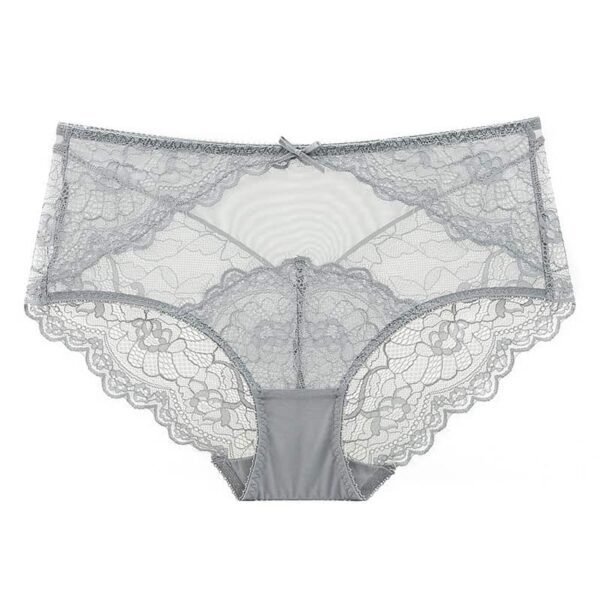 Inestory's women's High-Rise Lace Hipster Underwear grey color