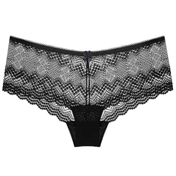 Women's Sheer Lace Hipster Panty black color